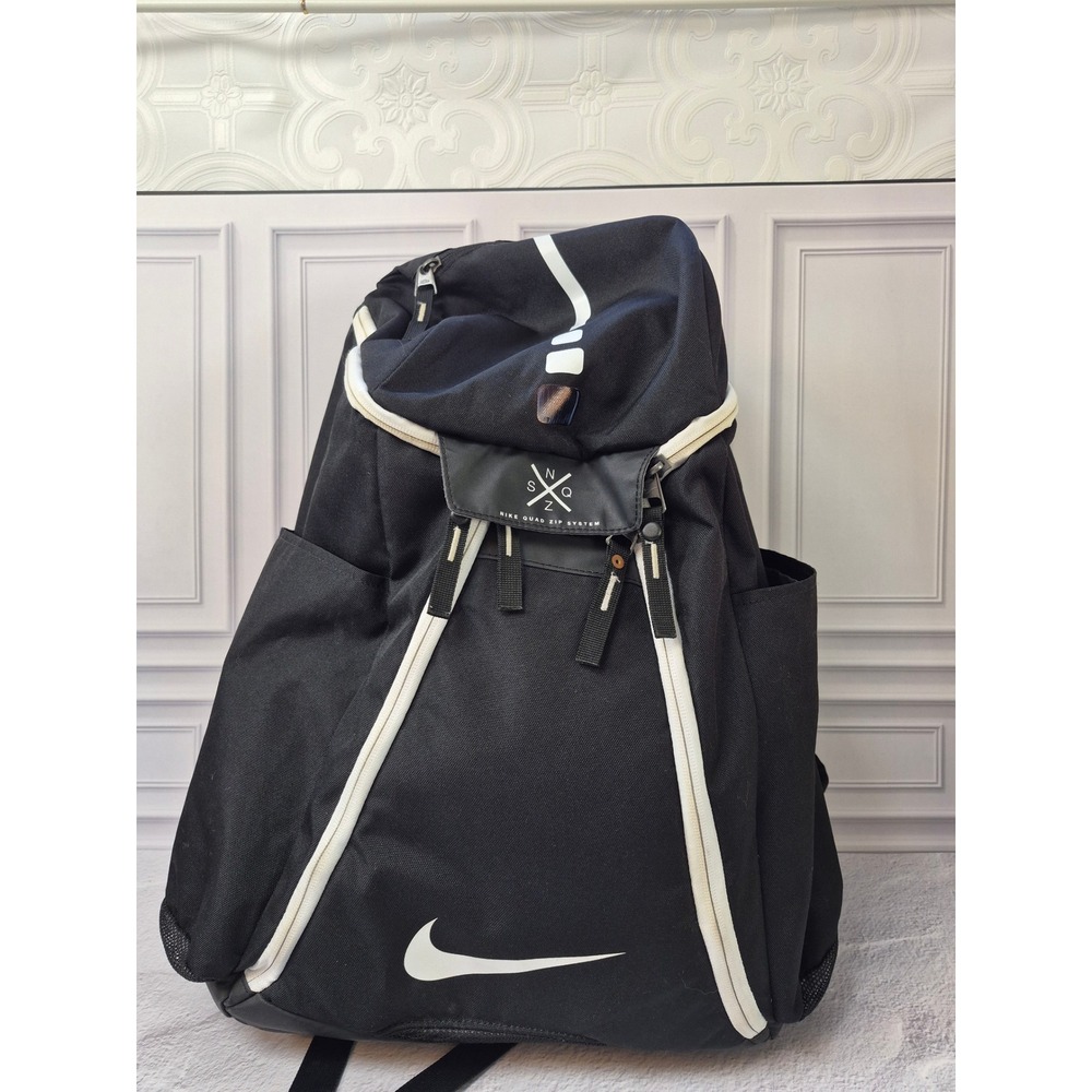 Nike Elite Quad Zip System Hoops Pro Basketball Backpack Black White BA5259-010